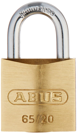 ABUS 65/20 Solid Brass Padlock Keyed Different - Hardened Steel Shackle
