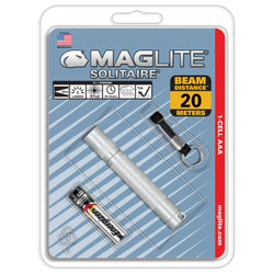 Maglite Solitaire Incandescent 1-Cell AAA Flashlight, Silver