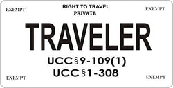 Right to Travel Traveler Photo License Plate