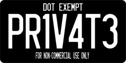 Lawful Traveler Private On Black Photo License Plate