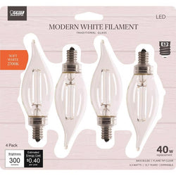 Feit Electric DIM FLAME CLEAR 27K WH FIL 4PK