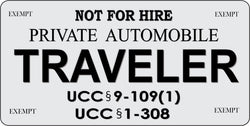 Right to Travel Traveler Grey Photo License Plate