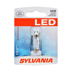 SYLVANIA - 6418 36mm Festoon LED White Mini Bulb - Bright White LED - Ideal for Interior Lighting - Dome, Trunk, Cargo & License Plate (Contains 1 Bulb)