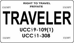 Traveler Right to Travel On White Motorcycle License Plate