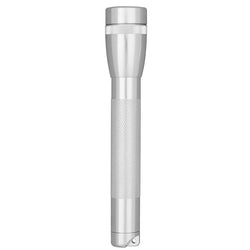 Maglite Mini Incandescent Flashlight – Compact, Water-Resistant, Twist On/Off, 2-Cell AA Battery-Powered with Holster – Silver