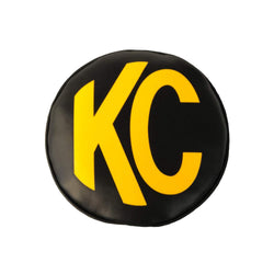 KC HiLites 5102 6" Soft Light Covers - Vinyl Black w/Yellow KC (Sold in Pairs)