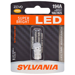SYLVANIA - 194 T10 W5W ZEVO LED Amber Bulb - Bright LED Bulb, Ideal for Interior Lighting (Contains 1 Bulb)