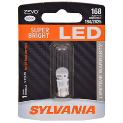 SYLVANIA - 168 T10 W5W ZEVO LED White Bulb - Bright LED Bulb, Ideal for Interior Lighting - Map, Dome, Truck, Cargo and License Plate (Contains 1 Bulb)