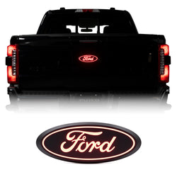 Putco Luminix LED Red Oval Tailgate LED Emblem - Fits Ford F150 2015-2026 (All Models Except Platinum or Limited)