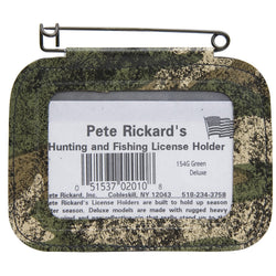 PETE RICKARD ORANGE DLX HUNTING LICENSE HOLDER NY PA NJ DE 3 3/4"x 5 5/8"