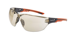 Bolle Safety NESSPCSP, Ness+ Safety Glasses Platinum®, Black Orange Frame, CSP Lenses, Black & Orange, Universal