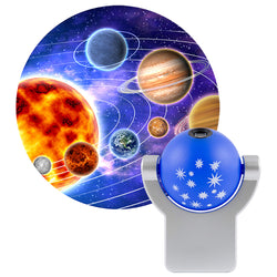 Projectables Solar System LED Night Light, Plug-In, Dusk-to-Dawn Sensor, Auto On/Off, Galaxy Projector, Planets, Ideal for Children's Bedroom, Bathroom, Playroom, 11798