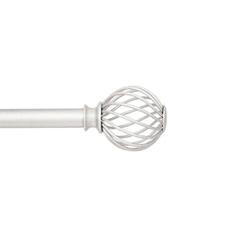 Kenney Fast Fit Swindell Easy Install Decorative Window Curtain Rod, Brushed Nickel