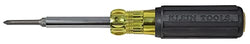 Klein Tools Multi-bit Screwdriver / Nut Driver, Extended Reach 6-in-1 Tool with Nut Driver, Phillips and Slotted Bits