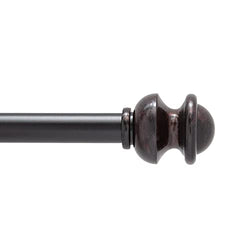 Kenney Kendall Knob End Standard Decorative Window Curtain Rod, Adjustable Length, Steel Tube
