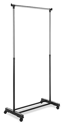 Whitmor Adjustable Garment Rack Rolling Clothes Organizer