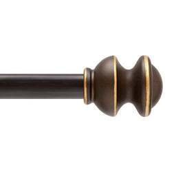 Kenney Kendall Knob End Standard Decorative Window Curtain Rod, Adjustable Length, Steel Tube