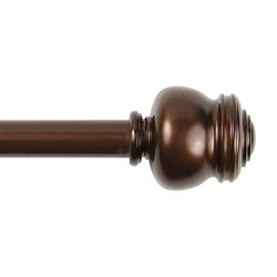 Kenney Glendale Knob End Standard Decorative Window Curtain Rod, Adjustable Length,  Steel Tube