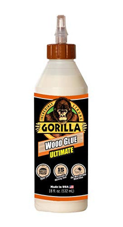 Gorilla Ultimate Waterproof Wood Glue, 18 Ounce, Natural Wood Color