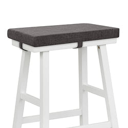 Tromlycs Saddle Stool Cushion Rectangular Bar Stool Seat Cushion Cover Rectangle with Velcro Strap Ties, 18x9.5 inches