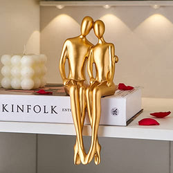 AWNR Lovers Gold Figurines for Home Decor