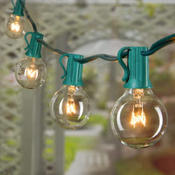 Outdoor String LightGlobe Patio Lights, Waterproof Connectable, E12 Socket, Green