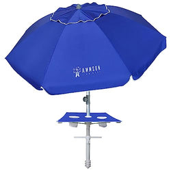 AMMSUN 7ft Heavy Duty High Wind Beach Umbrella Parasols with sand anchor & Tilt Sun Shelter