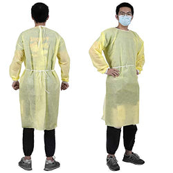 YIBER Disposable Lab Coat Isolation Gown Yellow
