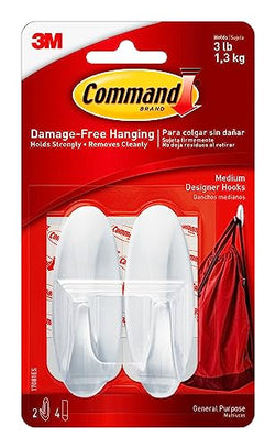 Command Designer Hooks, Damage Free with Adhesive Strips