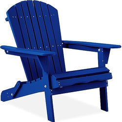 BCProducts Folding Adirondack Chair Outdoor Wooden Accent Furniture