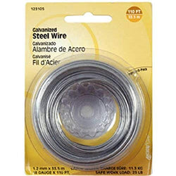The Hillman Group 123130 16 Gauge Galvanized Steel Wire, 25-Feet