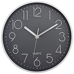 Foxtop  Wall Clock Silent Non-Ticking Battery Operated Round 10 Inch Wall Clock Modern Simple Style