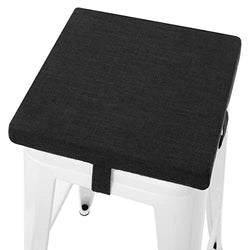 Tromlycs Bar Stool Cushion Square Chair Seat Cushion Textured Barstool Pad with Ties