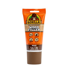 Gorilla All Purpose Wood Filler, 6oz Tube, Walnut