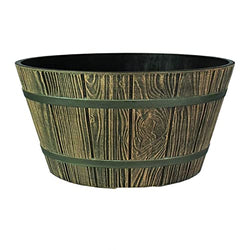 The HC Companies 16 Inch Whiskey Barrel Planter - Weather Resistant