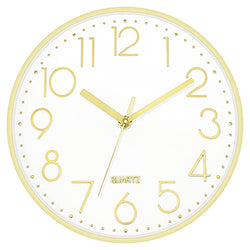 12 Inch Battery Operated Wall Clock Silent Non-Ticking Quartz round Analog  Wall