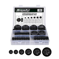 Brexxty 52 PCS Rubber Grommets for Wiring Rubber Grommet Kit in 6 Assorted Drill Hole Sizes