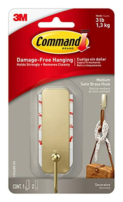 Command Medium Decorative Damage Free Hanging Wall Hooks with Adhesive Strips, 1 Hooks and 2 Command Strips