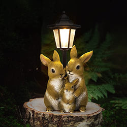 Rabbit Garden Sculptures & Statues Outdoor with Solar Lights