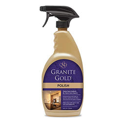 Granite Gold Polish Spray, Streak-Free Shine for Granite, Quartz, Marble, Travertine, Natural Stone Countertops, 24 Fl Oz