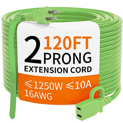 120 FT Outdoor Extension Cord Waterproof,16/2 Flexible Cold Weather Power Cord 2 Prong