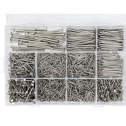 1600pcs Premium Hardware Nail Kit, Maximum Length 2 Inches Nickel Plated Assorted Nails