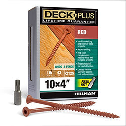 Deck Plus 48435 Wood Screws, Red