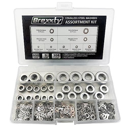 800 Pcs Flat Washers for Screws & Bolts ? 304 Stainless Steel Fender Washers Assortment Kit in 9 Different Sizes