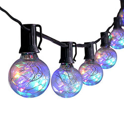 Outdoor Patio String Lights, 25Ft Multicolor Outdoor Porch Lights with 25 Shatterproof LED Bulbs