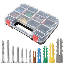HongWay 370pcs Plastic Drywall Wall Anchors Kit with Screws
