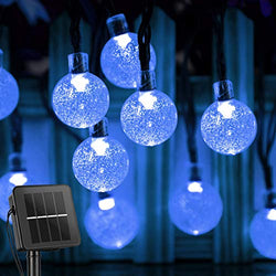 Brightown Solar String Lights Outdoor 60 Led 35.6 Feet Crystal Globe Lights with 8 Lighting Modes