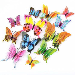 OPSEAM Butterfly Wall Decor 24/48 PCS, 3D Butterflies Stickers for Party Decorations with Magnets
