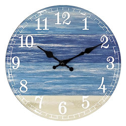 Foxtop Wall Clock - Beach Themed 10 Inch Wall Clocks Battery Operated Silent Non-Ticking
