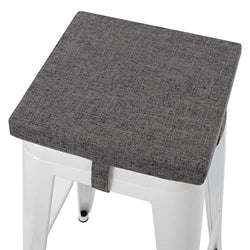 Tromlycs Bar Stool Cushion Square Chair Seat Cushion Textured Barstool Pad with Ties
